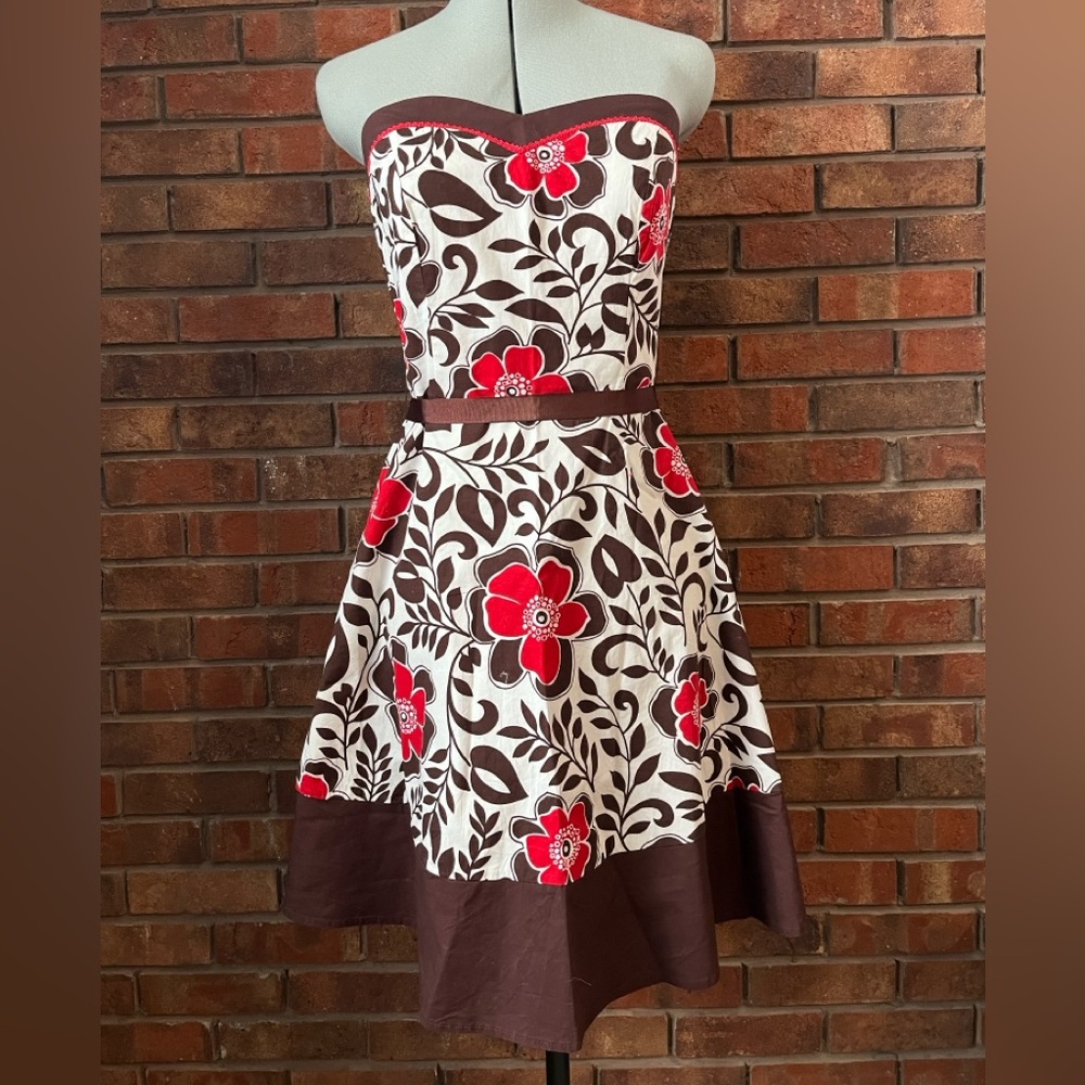 Floral strapless Tea Dress medium size 7